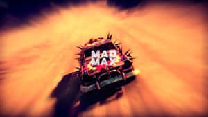 A Car Driving Down A Dirt Road With The Words Bad Max Wallpaper