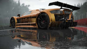 A Car Is Sitting On A Wet Track Wallpaper