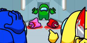 A Cartoon Character Is Holding A Knife And A Knife Wallpaper