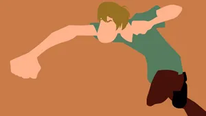 A Cartoon Character Is Running Wallpaper