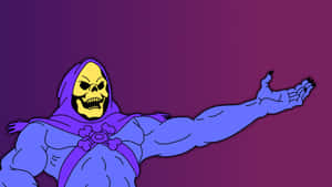 A Cartoon Character With A Purple And Blue Background Wallpaper