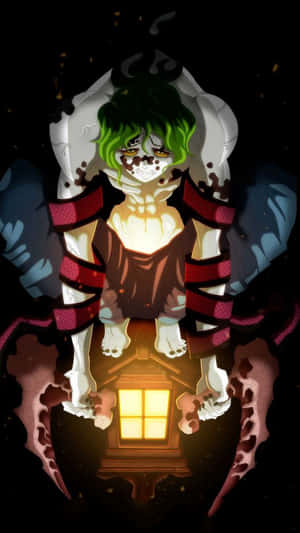 A Cartoon Character With Green Hair And A Lantern Wallpaper