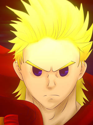 A Cartoon Character With Yellow Hair And A Red Cape Wallpaper