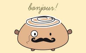 A Cartoon Coffee Cup With A Mustache And A Moustache Wallpaper