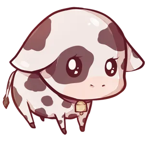 A Cartoon Cow With A Collar Wallpaper