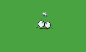 A Cartoon Face With A Green Background Wallpaper