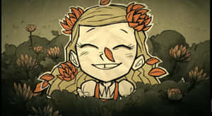 A Cartoon Girl With Flowers In Her Hair Wallpaper
