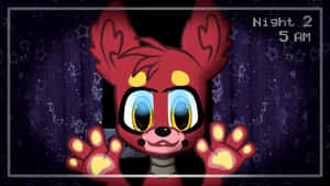 A Cartoon Image Of A Red Fox With A Paw Wallpaper