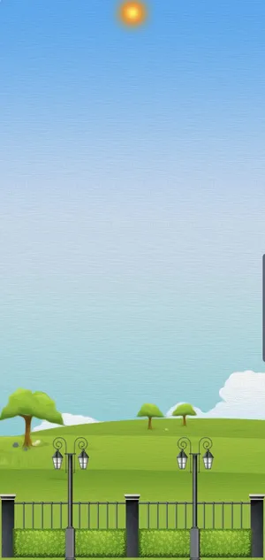 A Cartoon Scene With A Fence And A Tree Wallpaper