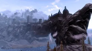 A Castle Is On Top Of A Mountain Wallpaper