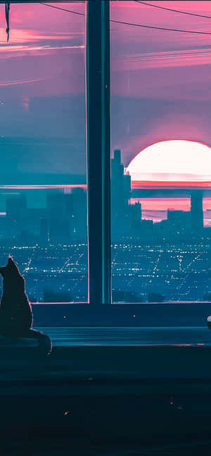 A Cat Sitting On A Window Sill Wallpaper