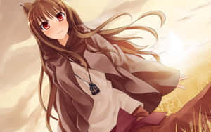 A Cheerful Cartoon Girl With Rosy Cheeks Wallpaper