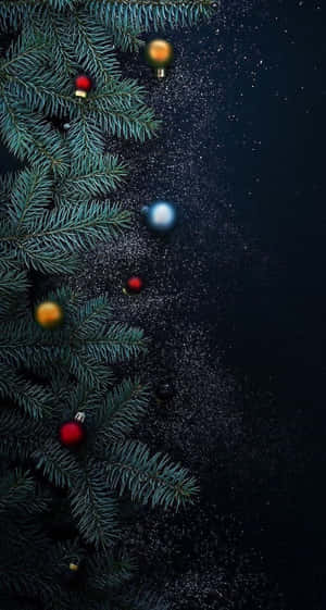 A Christmas Tree With Aesthetic Decoration Wallpaper