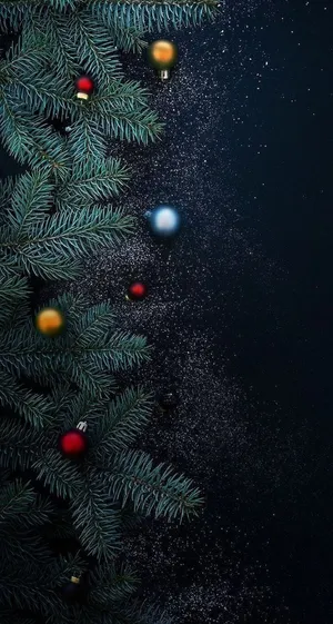 A Christmas Tree With Aesthetic Decoration Wallpaper