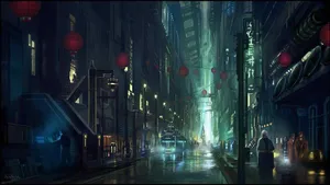 A Cinematic Dark Anime Scenery Wallpaper