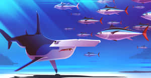 A Close Up Of A Hammerhead Shark Wallpaper