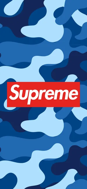A Close-up Photo Of A Stylish Blue Bape Camo Print. Wallpaper