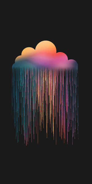 A Cloud With Colorful Drips On A Black Background Wallpaper