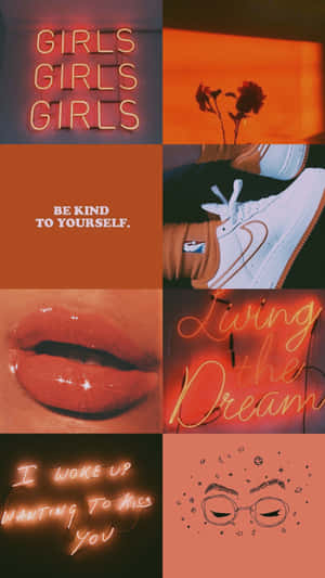 A Collage Of Neon Lights And Neon Signs Wallpaper