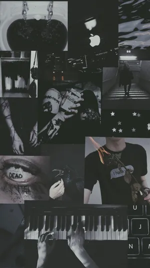 A Collage Of Photos Of A Person Playing A Piano Wallpaper