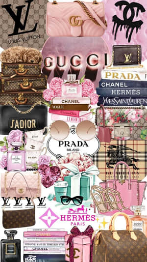A Collage Of Various Louis Vuitton Bags Wallpaper