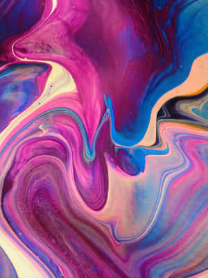 A Colorful Abstract Painting With Swirls Of Purple, Blue, And Pink Wallpaper