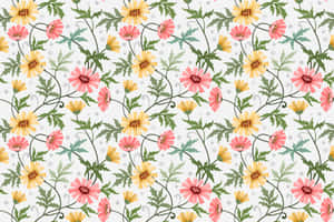 A Colorful And Detailed Flower Drawing Wallpaper