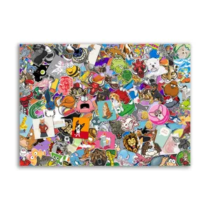 A Colorful Cartoon Collage Wallpaper