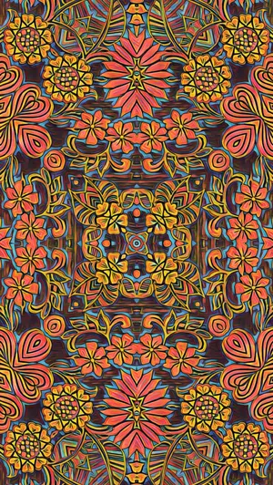 A Colorful Floral Pattern With A Lot Of Colors Wallpaper