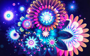 A Colorful Flower Design With Bright Lights Wallpaper