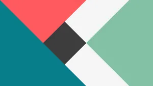 A Colorful Geometric Pattern With Black, Green, And Blue Colors Wallpaper