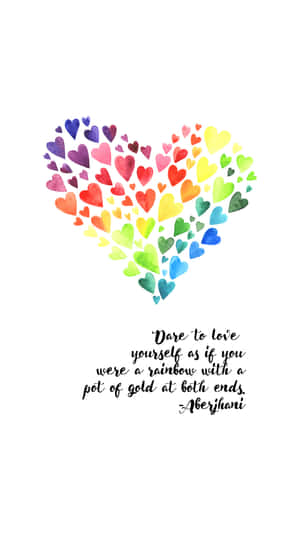A Colorful Heart With The Quote, Do Is Yourself Wallpaper
