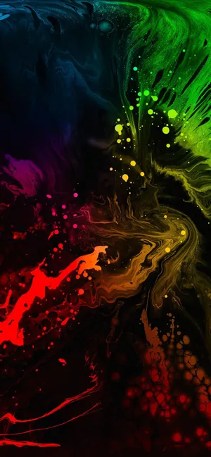 A Colorful Painting On A Black Background Wallpaper