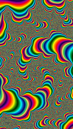 A Colorful Psychedelic Image With Rainbow Waves Wallpaper