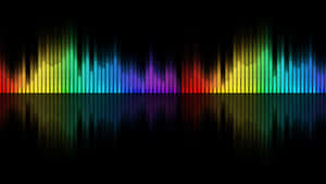 A Colorful Sound Wave Background With A Black Background Wallpaper