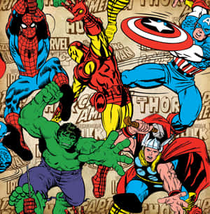 A Comic Book Cover With Many Different Characters Wallpaper