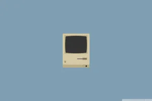A Computer With A Blue Background Wallpaper