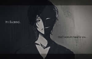 A Cool Black Anime Boy Looking Off Into The Distance Wallpaper