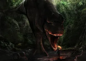 A Cool Dinosaur On The Hunt Wallpaper