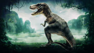 A Cool Dinosaur Walks Through An Ancient Terrain! Wallpaper