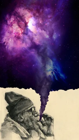 A Cosmic Journey On Your Iphone: Trippy Stoner Wallpaper Wallpaper