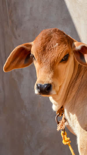 A Cow With A Halter Wallpaper
