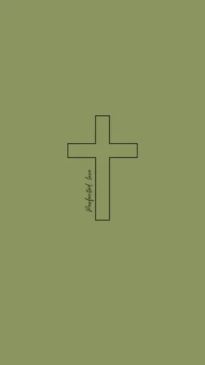A Cross On A Green Background Wallpaper