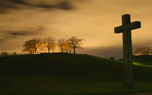 A Cross On A Hill Wallpaper