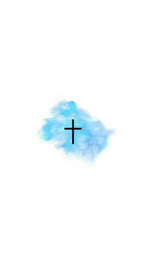 A Cross With Blue Water On It Wallpaper