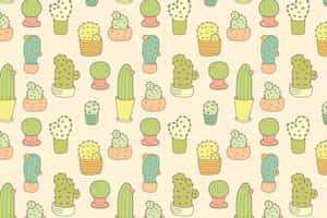 A Cute And Lovely Little Cactus In Its Natural Environment, Perfect For Brightening Up Any Room. Wallpaper