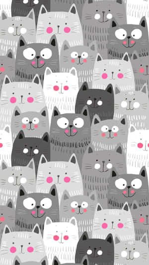 A Cute Cat Pattern To Brighten Up Any Home Wallpaper