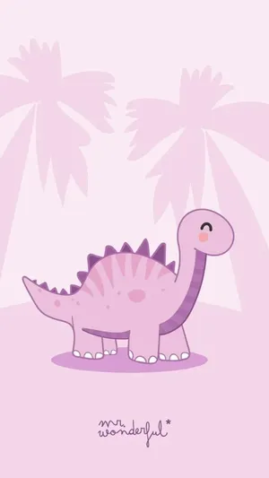 A Cute Dinosaur Across An Iphone Screen Wallpaper