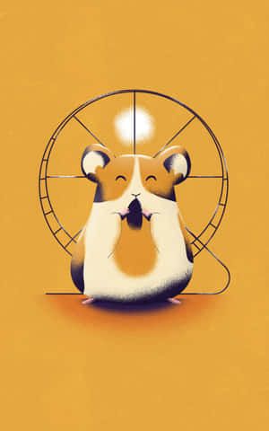 A Cute Fluffy Hamster Looking Curiously Around Wallpaper