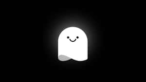 A Cute Ghost Hiding Behind A Door Wallpaper